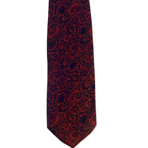 Ruffler by rooster vintage neck tie red and blue wide paisley floral